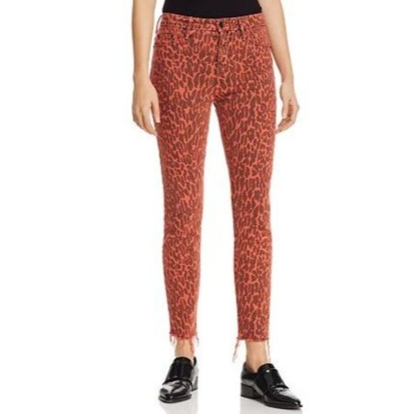 MOTHER NWT High Waisted Looker Ankle Fray Jeans Animal Attraction Womens 26 - Picture 1 of 13